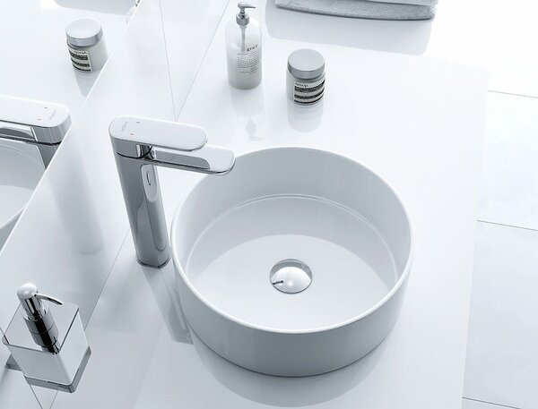 Actima Ovia lavoar 36x36 cm rotund de blat alb luciu CEAC.2501.WH