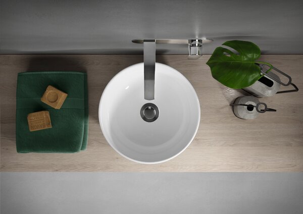 Cersanit Moduo lavoar 35x35 cm rotund de blat alb luciu K116-047