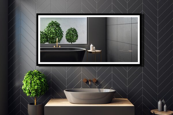 Venti Luxled oglindă 120x60 cm dreptunghiular cu iluminare negru 5907459662733
