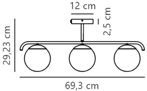 Nordlux Grant lampă de tavan 3x25 W alb-alamă 2010583035