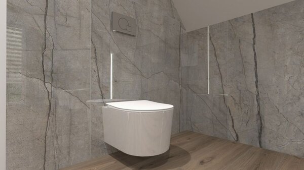 LaVita Loso vas wc cu capac soft-close agăţat fără margine alb lucios 5908211492469