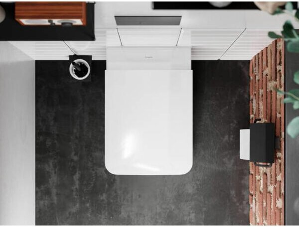 Vas WC suspendat Hansgrohe, EluPura Q, cu spălare AquaFall Flush, 54x36 cm, alb