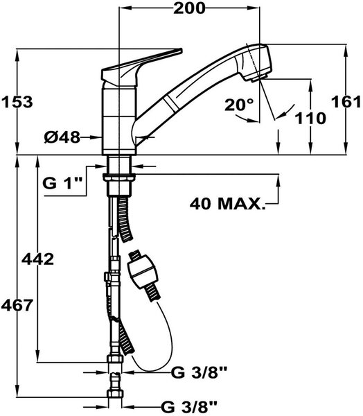 Teka MTP baterie bucătărie pe picior crom 469780200