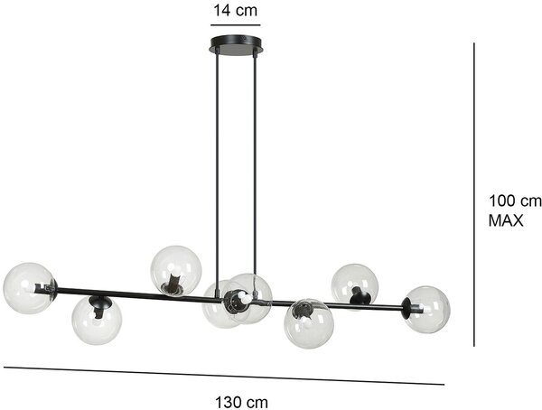 Emibig Rossi lampă suspendată x10 W negru-grafit 875/8