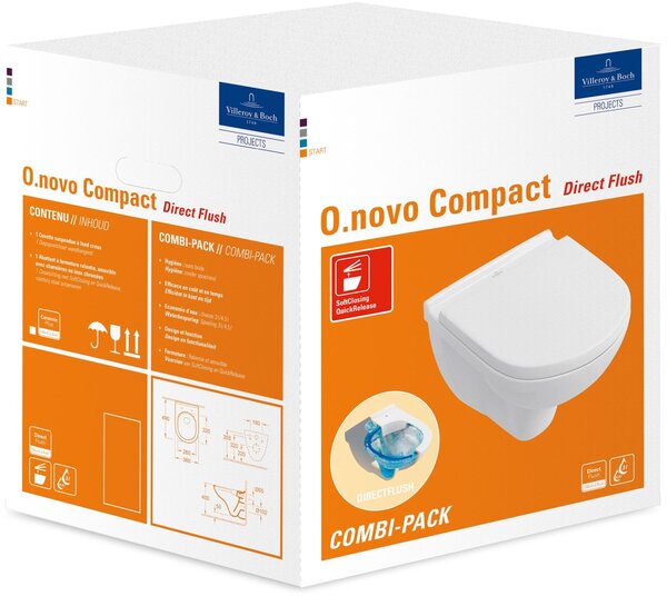 Villeroy & Boch O.Novo set combi-pack cu tablă agăţat fără margine alb 5688HR01