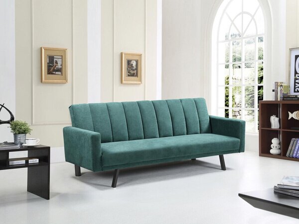 Canapea extensibilă Houston 1362, Numărul de locuri: 3, Verde, 78x192x82cm, 37 kg, Picioare: Metal