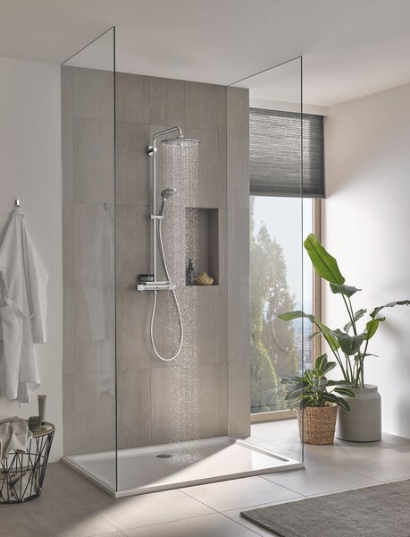 Grohe Vitalio Joy set de duș perete cu termostat cu duș de ploaie StarLight Chrome 26403002