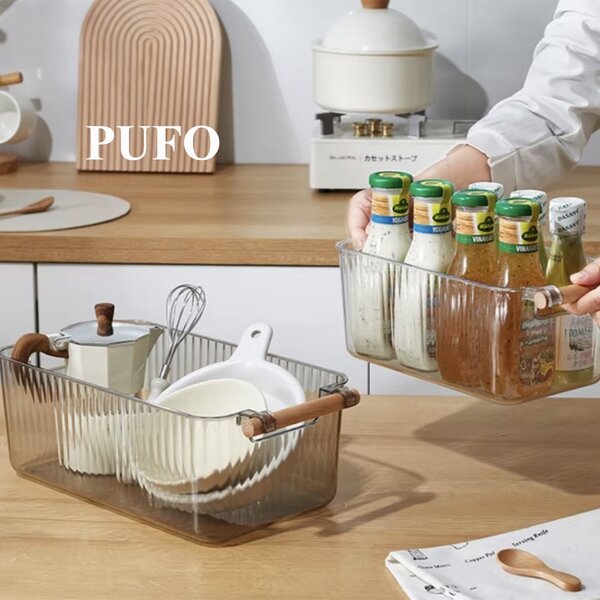 Cutie practica Pufo pentru organizare si depozitare cu maner, 38 x 20 cm- ideala pentru casa, birou sau baie