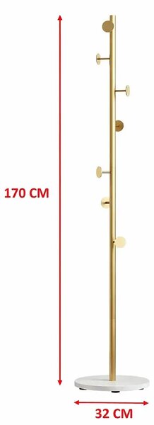 Cuier din metal ,culoare gold-alb,170x32 cm