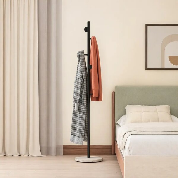 Cuier din metal ,culoare negru-alb,170x32 cm
