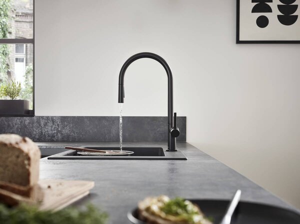 Hansgrohe Talis M54 baterie bucătărie pe picior negru 72801670