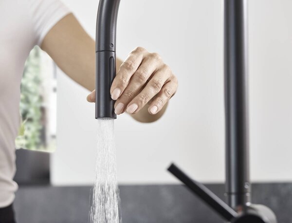 Hansgrohe Talis M54 baterie bucătărie pe picior negru 72801670