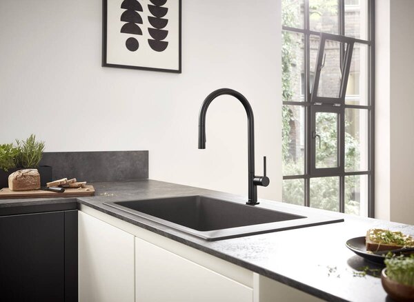 Hansgrohe Talis M54 baterie bucătărie pe picior negru 72801670