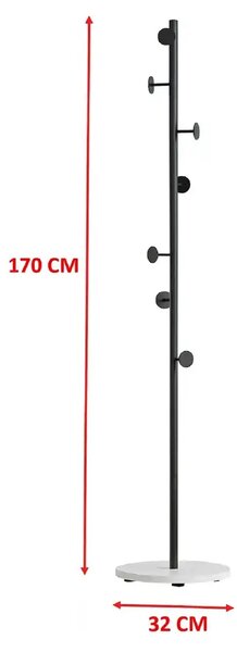 Cuier din metal ,culoare negru-alb,170x32 cm