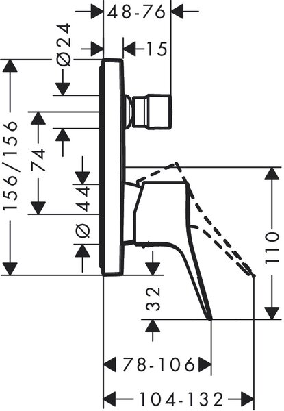 Hansgrohe Vivenis baterie cadă-duș ascuns crom 75415000