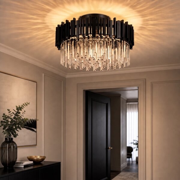 BRILAGI - Plafonieră VERVE 6xE14/40W/230V diam. 60 cm neagră