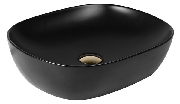 Oltens Hamnes lavoar 49x39.5 cm ovale de blat negru mat 40300300