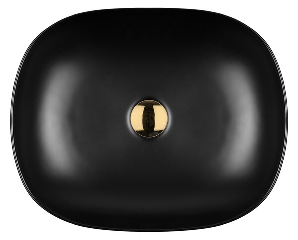 Oltens Hamnes lavoar 49x39.5 cm ovale de blat negru mat 40300300