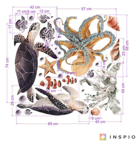 INSPIO-Autocolant textil - Lumea subacvatică - autocolante pentru camera copilului