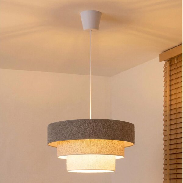 BRILAGI - Lustră suspendată pe cablu LUNETA 1xE27/60W/230V diam. 40 cm gri/crem/alb