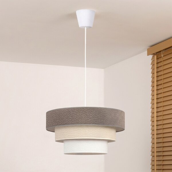 BRILAGI - Lustră suspendată pe cablu LUNETA 1xE27/60W/230V diam. 40 cm gri/crem/alb