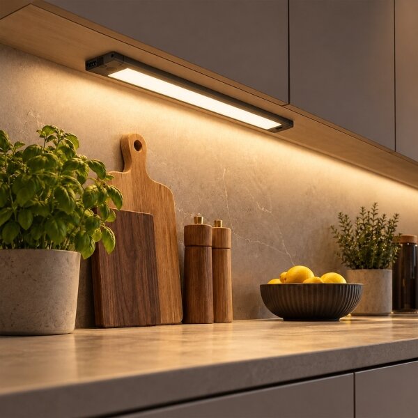 Corp de iluminat sub-mobilier LED/12W/230V CCT 42 cm negru