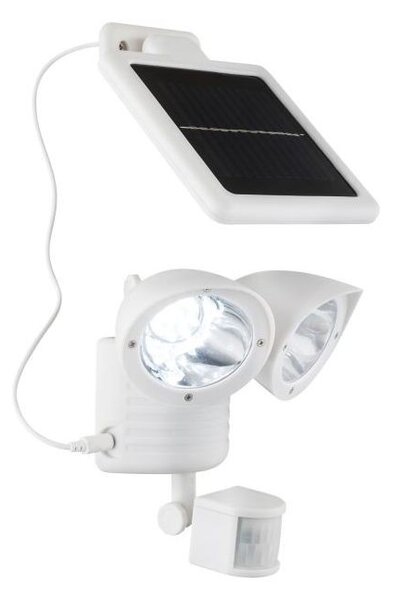 Reflector solar dublu 22xLED, 1.3W, senzor miscare, IP44, alb rece, ABS