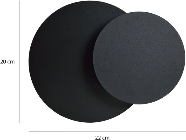 Emibig Circle lampă de perete 1x8 W negru 972/2