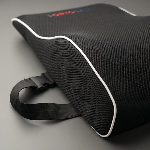Perna lombara memory foam cu curele ORTO SPINAL, Negru