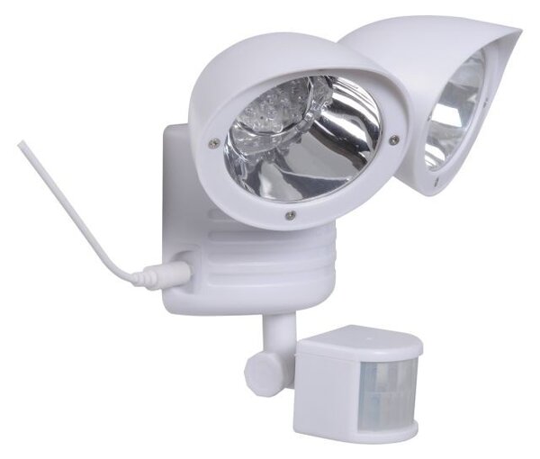 Reflector solar dublu 22xLED, 1.3W, senzor miscare, IP44, alb rece, ABS