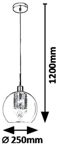 Rabalux Philana lampă suspendată 1x60 W transparent-auriu 6495