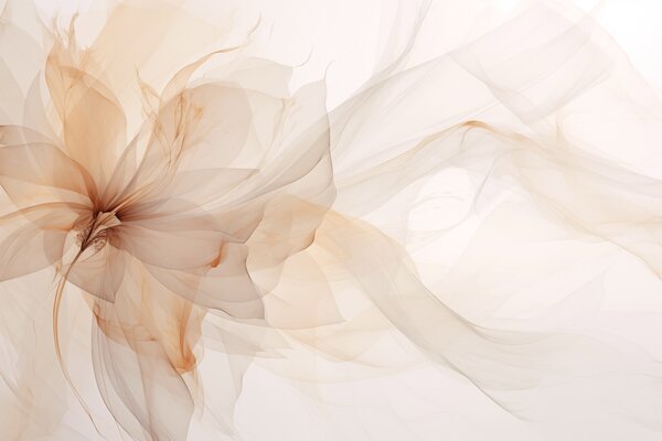 Tapet Floare eterică cu linii delicate translucide în tonuri pastelate, Fototapet Acuarelă, w03162 : Uwalls.ro