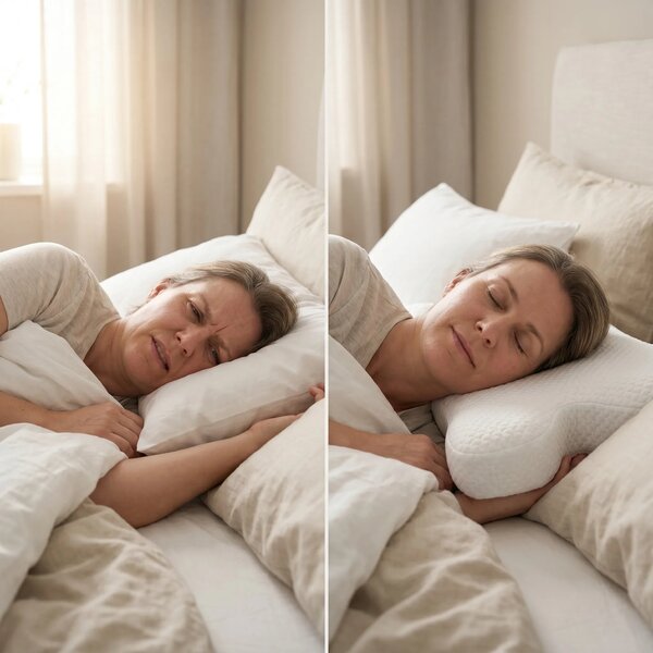 Perna cervicala ortopedica CERVI-SAN Antirid memory foam maruntit anti