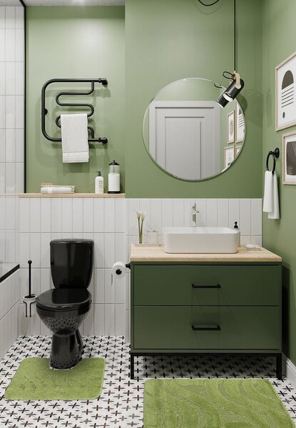 Set 2 Covorase antiderapante de baie, Symphony 2510 Verde 50 x 80 / 40 x 50