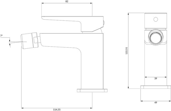 Omnires Parma baterie bideu stativ crom PM7420CR