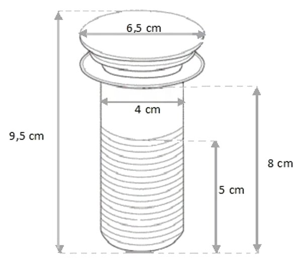 Mexen semisifon de lavoar rotund cu dop ceramic clic-clac, fără preaplin, crom/alb - 7991050-02