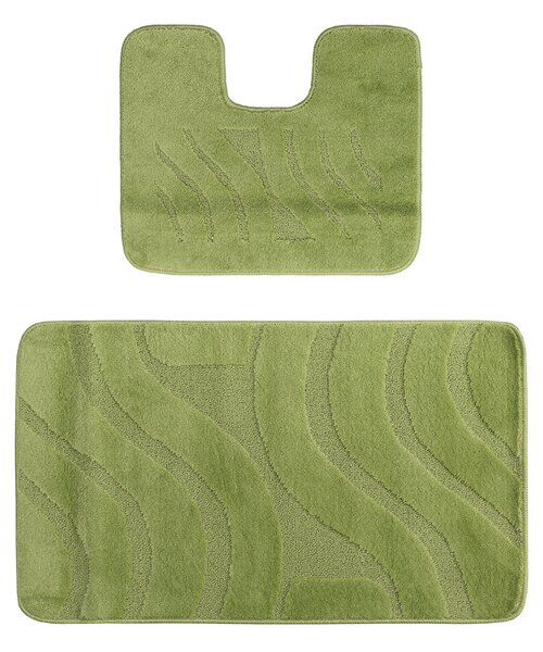 Set 2 Covorase antiderapante de baie, Symphony 2510 Verde 50 x 80 / 40 x 50
