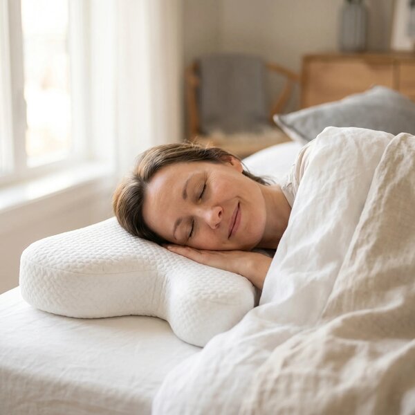 Perna cervicala ortopedica CERVI-SAN Antirid memory foam maruntit anti