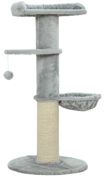 PawHut Ansamblu de joacă pentru pisici, 103.5 cm înălțime, cu pat și hamac, Gri | Aosom Romania