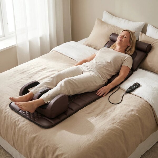 RESIGILAT Saltea masaj corp intreg cu role Shiatsu si vibratii, gat/um