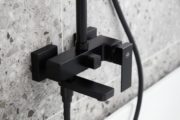 KFA Armatura Logon Black set cadă și duș perete cu duș de ploaie negru 5136-915-81