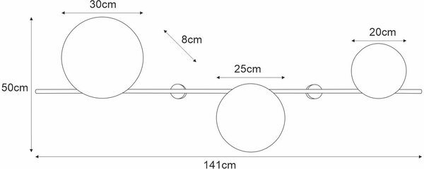 Kaja Rega lampă de perete 3x10 W negru K-4639