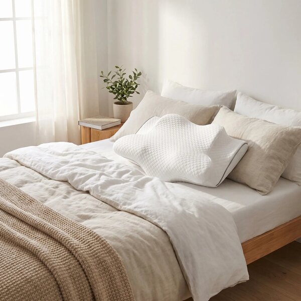 Perna cervicala ortopedica CERVI-SAN Ortho reglabila memory foam, husa