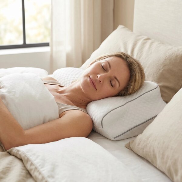 Perna cervicala ortopedica CERVI-SAN Ortho reglabila memory foam, husa