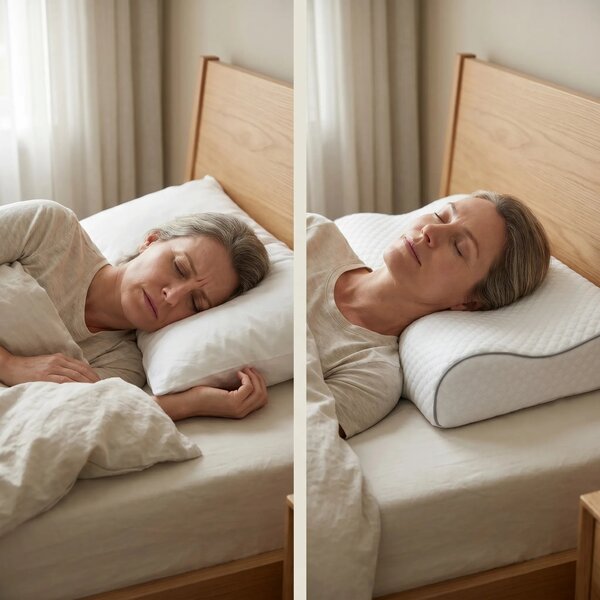 Perna cervicala ortopedica CERVI-SAN Ortho reglabila memory foam, husa