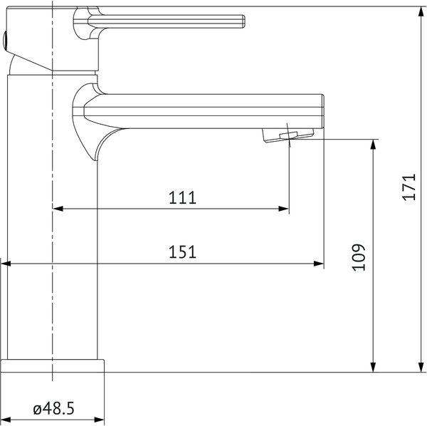 Cersanit Zip baterie lavoar stativ crom S951-586