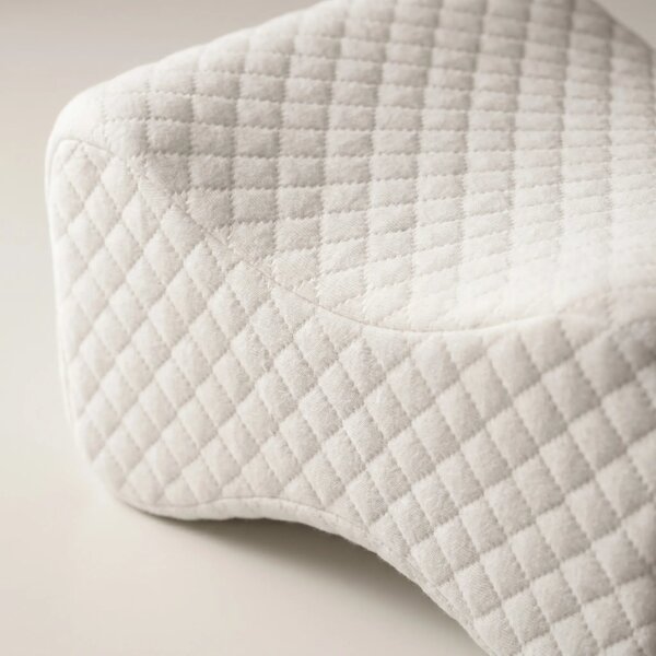 Perna ortopedica genunchi memory foam, husa bambus, Alb