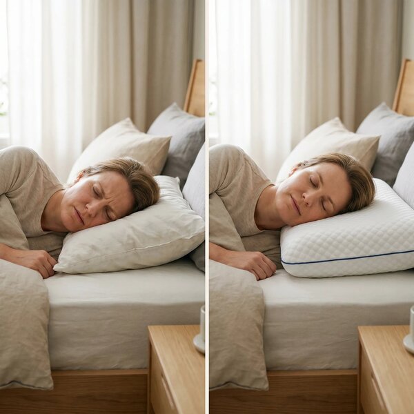 Perna ortopedica cervicala memory foam AERO-SAN White