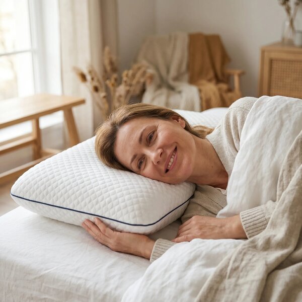 Perna ortopedica cervicala memory foam AERO-SAN White