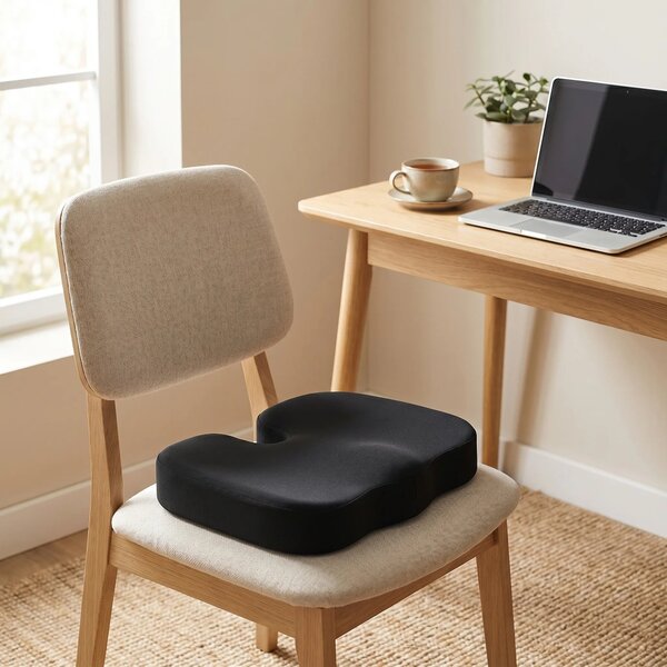 Perna ortopedica sezut memory foam cu strat gel cooling detasabil, hus